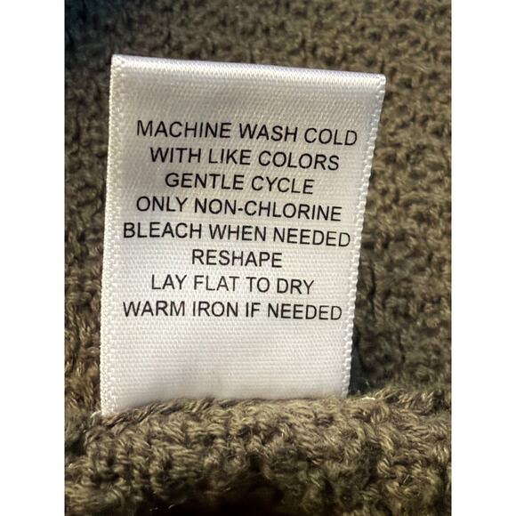 Lety & Me Sweater Elbow Patches Waffle Texture Dark Green Women SM - Picture 7 of 8